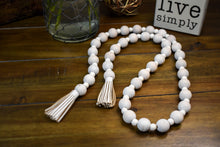 Load image into Gallery viewer, Wood Bead Garland - Distressed with Tassels
