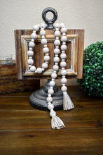 Load image into Gallery viewer, Wood Bead Garland - Distressed with Tassels