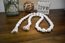 Load image into Gallery viewer, Wood Bead Garland - Distressed with Tassels