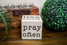 Load image into Gallery viewer, Live Simply - Wooden Block Sign
