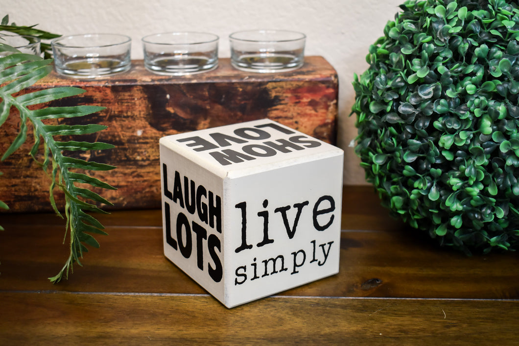 Live Simply - Wooden Block Sign