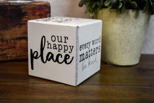 Load image into Gallery viewer, Our Happy Place - Wooden Block Sign
