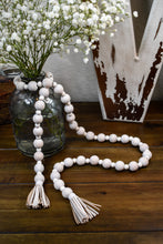 Load image into Gallery viewer, Wood Bead Garland - Distressed with Tassels
