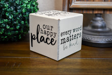 Load image into Gallery viewer, Our Happy Place - Wooden Block Sign
